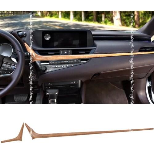 2PCS For Lexus ES ES200 260 300H 2018-2021 Interior Wood grain ABS Console Center Dashboard Cover Trim car accessories