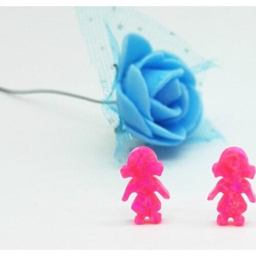 3pcs free shipping 8.5*13mm Synthetic Opal girl op55 Hot pink Color Opal girls Beads Pendant For Women for fashion gift