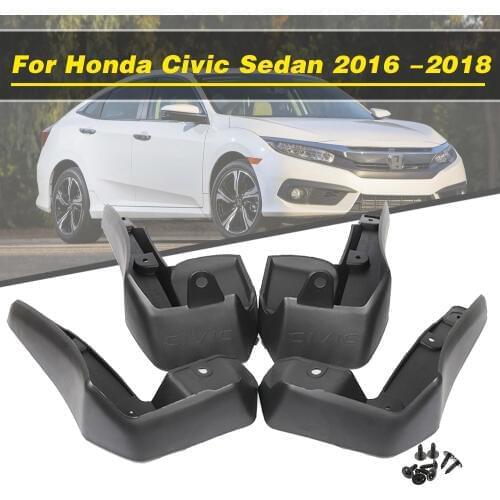 4Pcs Car Mudflaps Front Rear Mud Flaps Mudguards Splash Guards Fender Flares For Honda Civic Sedan 2016 2017 2018 Accessories