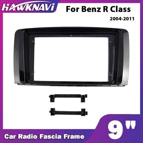 For Benz R class 9" 2 Double Two Din Car Radio Headunit Stereo Fascia Panel Dash Mounting Frame Accessory Trim Kit Face