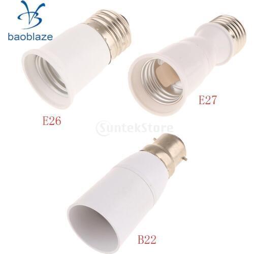 B22 to B22/E26 to E26/E27 to E27 Light Bulb Extension Socket Adapter Light Bulb Holder Converter Adaptor