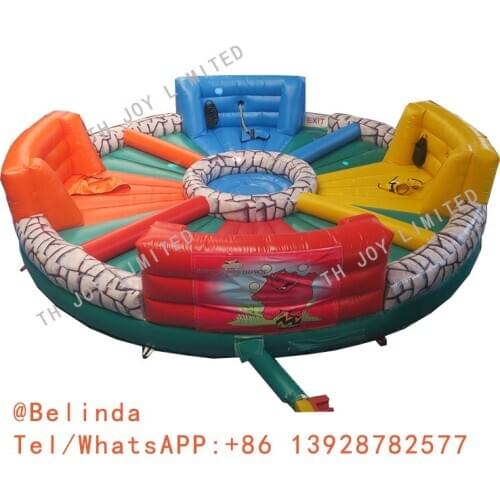Free Shipping! 4 persons Inflatable Bungee Run Game Inflatable Hungry Hippo Game Hippo Chow Down