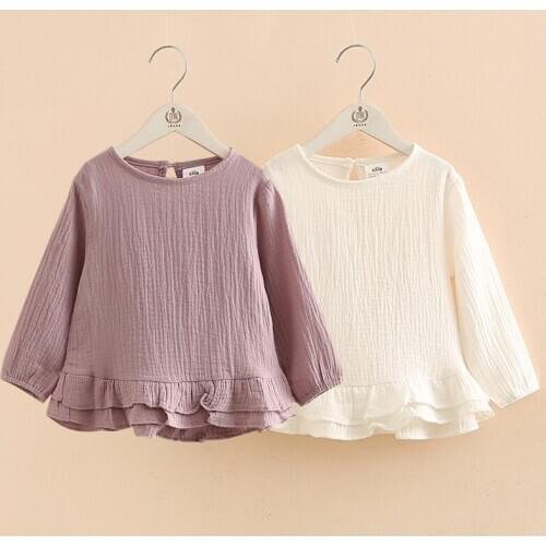 Baby Cotton Long Sleeve Blouse 2021 Spring New Girls' Clothing Childrens Shirt