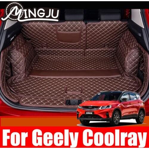 For Geely Coolray 2019 2020 2021 Car Boot Mat Rear Trunk Liner Cargo Leather Floor Carpet Tray Protector Accessories Mats