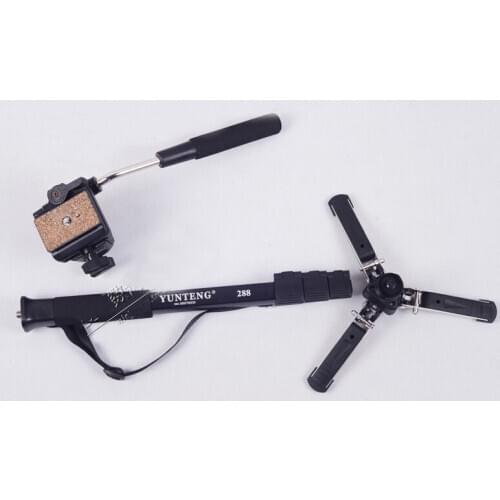 Photography Yunteng VCT 288 Photography Camera DV VCR Tripod Monopod Fluid Pan Head Unipod Phone Clip Holder