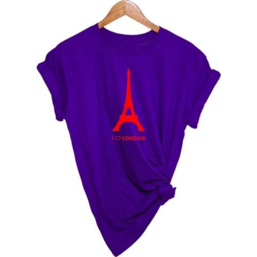 New womens brand T-shirt girl tower short sleeve casual Russian top womens fashion sports short sleeve free delivery XS-XXL
