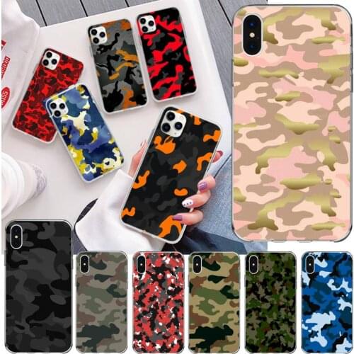 Camouflage Pattern Camo military Army Phone Case For iphone 12 11 Pro Max Mini XS Max 8 7 6 6S Plus X 5S SE 2020 XR Soft Cover