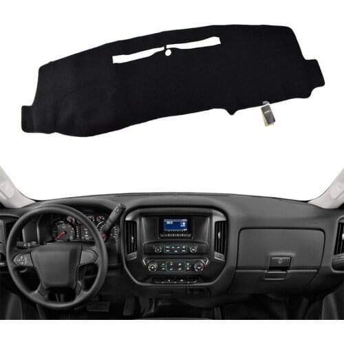 Car Black Dashmat Dash Mat Dashboard Cover For Chevrolet Silverado 1500 2500 3500 2014 2015 2016 2017 2018 LHD