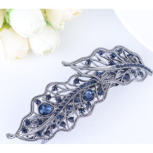 Creative Autumn Tide Women Hair Accessories Tree Leaves Inlaid Crystal Hairpins Molan High-grade Beautiful Top Clip Headwear