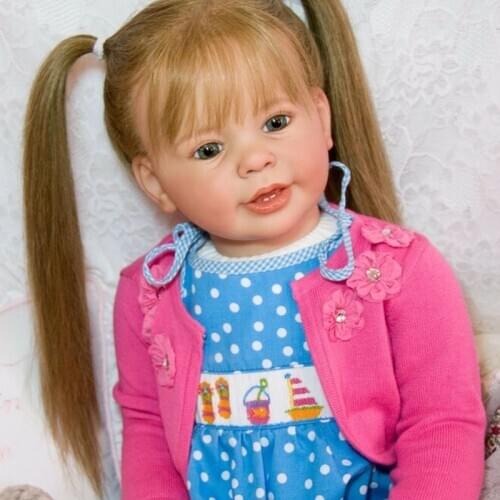 Reborn Baby Doll 28 Inches Lifelike bebe reborn girl toddler Vinyl Unpainted Unfinished Doll Parts DIY Blank Doll Kit