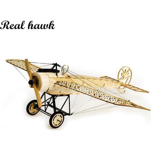 Laser Cut Balsa Wood Airplane Model Fokker-E Aircraft Wood Craft Construction Kit DIY 3D Wooden Puzzle Toy for Self-Assembly