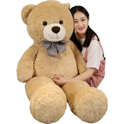 120-160cm Big Size Lovely Teddy Bear with Bow Plush Toys Cute Stuffed Soft American Bear Pillow for Kids Girls Valentines Gift