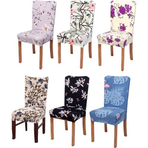 Monily Anti-dirty Seat Protector Cover Floral Printing Kitchen Dining Room Chair Cover Spandex Elastic Polyester Chair Seat Case