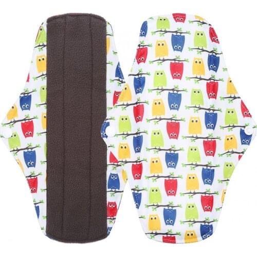 25x18cm Washable Menstrual Pad Reusable Sanitary Menstrual Mama Pad Bamboo Cotton Cloth Feminine Hygiene Panty Liner Towel Pads