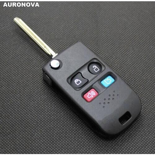 AURONOVA New Upgrade Folding Key Shell for Ford Kuga F150 F750 Raptor 4 Buttons Replace Car Key Shell Case