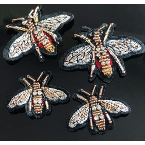 Bee Sequins Animal Beaded Patch For Clothing Diy Embroidery Sewing On Applique decoration Patches Accessories