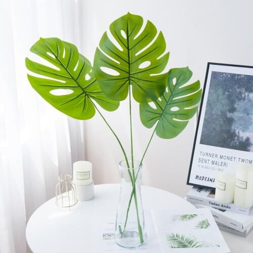 Artificial Plants Plastic Tropical Palm Tree Leaves Wedding Home Garden Decoration Accessories Photography Decorative Monstera
