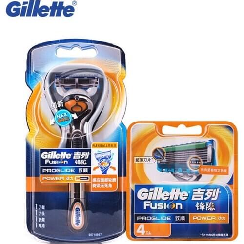 Genuine Gillette Fusion Razor for Men Safely Shaving Holder Plus Replacement Razor Blades Cassettes for Shaving Manual Razor
