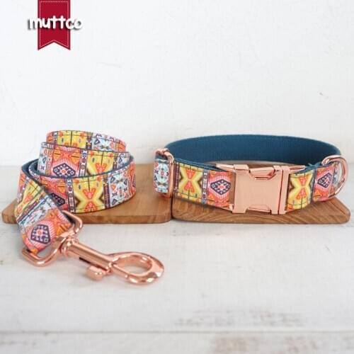 MUTTCO retailing handmade timeproof THE BOHEMIAN creative ethnic style dog collars and leashes 5 sizes UDC050M