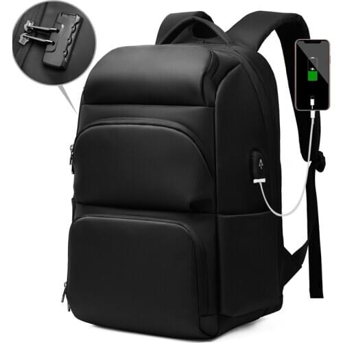 Anti Theft Lock Backpack Men Waterproof School Laptop Bag 17 inch Computer Bag with USB Charger Bag Packs Business Work Bag