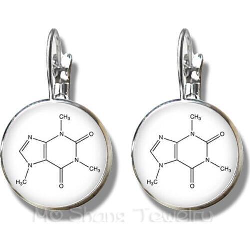 Theobromine Biology Chemistry Element Chemical Formula Earrings Biochemistry Chocolate Molecule Image Stud Earrings Gif