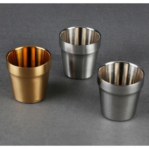 Double Wall Coffee Wine Beer Stainless Steel Mugs Cups Tumbler Bar Drinkware Durable Kitchen Supply Practical Multifuctional