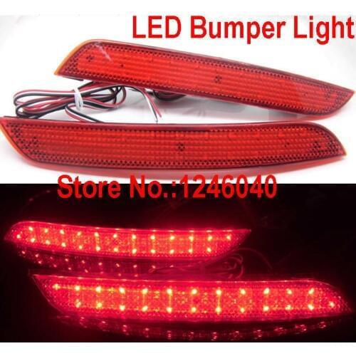 2xRed lens LED Rear bumper reflector light tail brake stop light lamp for BMW New 5 series F10 F11 F18 2011-2014 top quality