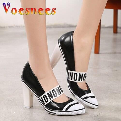 Hot! Denim Pumps Casual Shoes Woman Autumn New Korean Version Spring Autumn Fashion Female Single Shoes Pointed High 8cm
