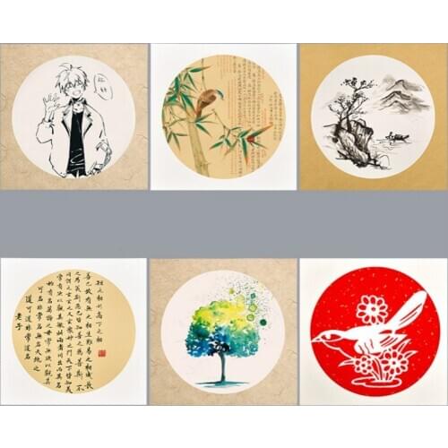 Thicken Paper Cards 10Sheets Chinese Ripe Raw Rice Paper Card Calligraphy Watercolor Meticulous Painting Mounting Paper Cards