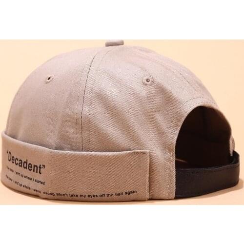 LDSLYJR Vintage Docker Cap Brimless Hat Breathable Beanie Hats Cotton Adjustable letter Landlord Sailor Cap Men and Women 22