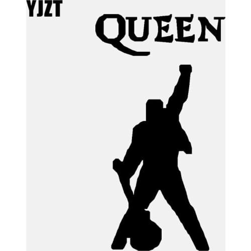 YJZT 7.5CM*13.2CM Vinyl Decals Car Sticker Decor Freddie Mercury Rock Roll Black/Silver C3-0570