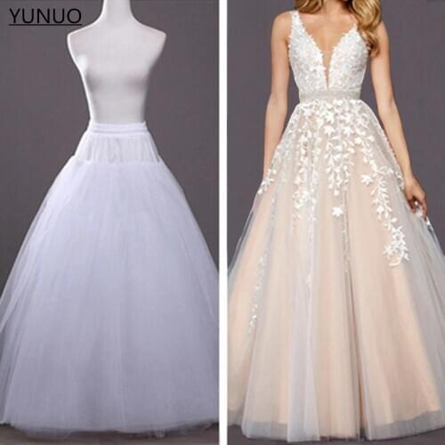 YUNUO White 8 Layers Tulle Wedding Petticoat Crinoline Slip Underskirt For A Line Prom Dress Bridal Gown In Stock 2021