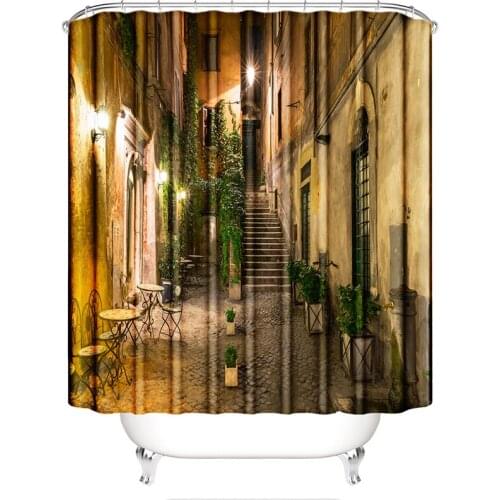 Building Alley Shower Curtain Bathroom Curtain Waterproof Curtain Cortina Baño
