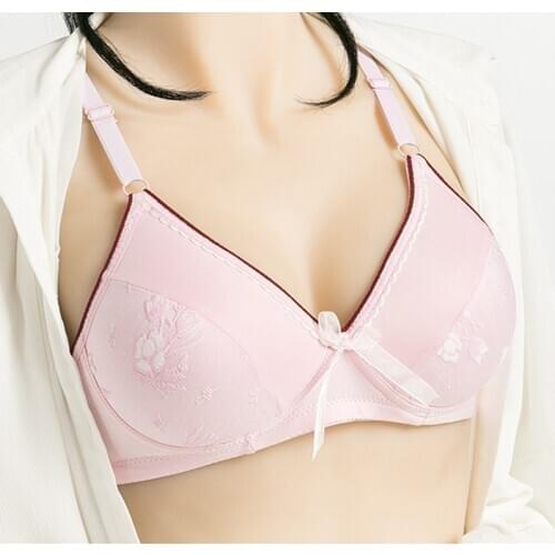 Seamless Bras for Women Push Up Wire Free Adjustable Sexy Bra Straps Pink Lace Lingerie Bras Girls Breathable Underwear