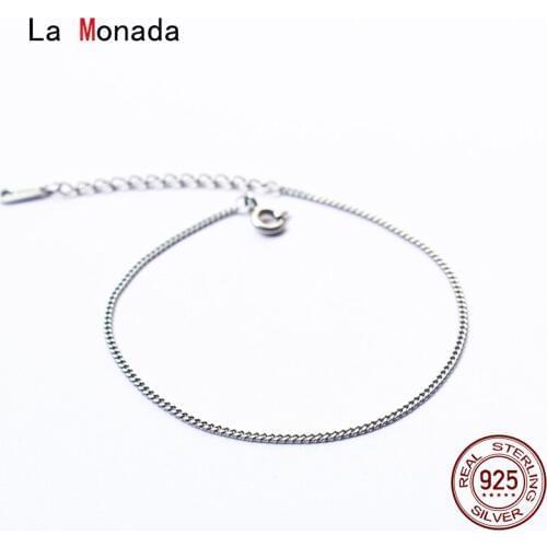 La Monada 15+3cm Fine Silver 925 Jewelry Bracelet Female Woman Only Chain Minimalist Bracelets For Women Silver 925 Sterling