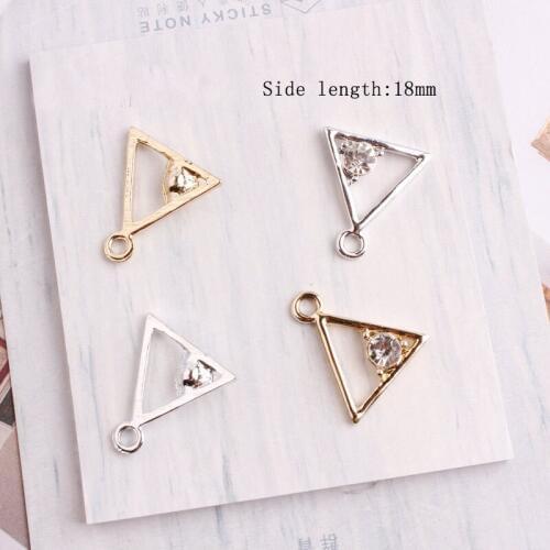 Gold silver enamel charms for women geometric triangle crystal bracelet necklace earring dangle jewelry accessories making