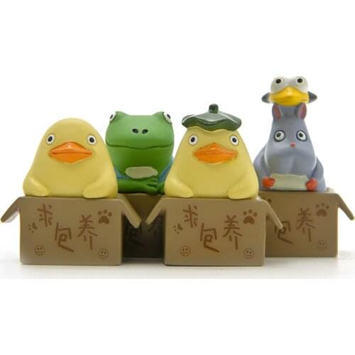 1PC Cartoon Animals in the Box No Face Man Totoros Mei Small Statue Car Figurine Crafts Garden Ornament DIY Miniatures Dolls