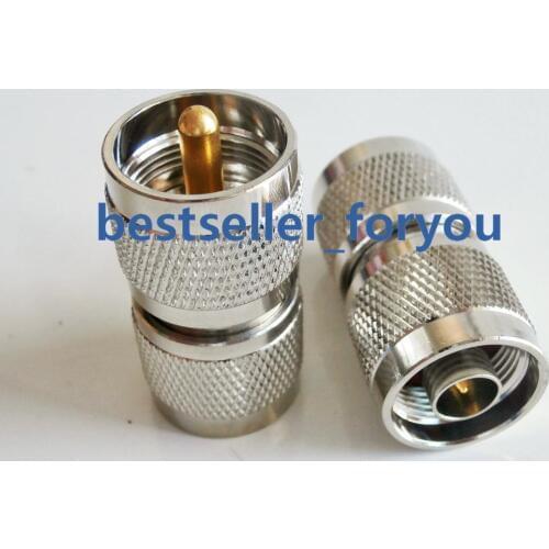 2Pcs N-UHF N Male jack to UHF PL-239 Male Plug Connector Adapter