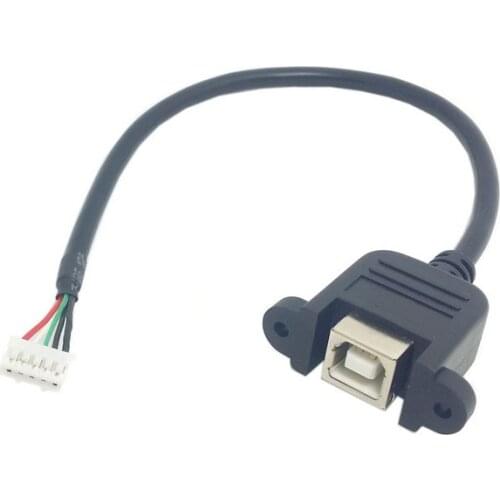 20cm USB 2.0 B Female socket Printer Panel Mount to Pitch 2.0mm 5pin Housing PCB Motherboard Cable
