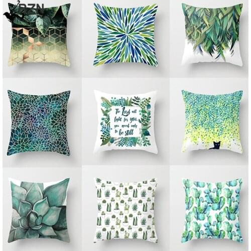 2020 Tropic Tree Green Cushion Cover Polyester Cotton Throw Pillow Cover Decorative Pillows Flower Cushion Cover For Sofa Car