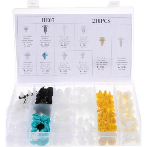 210 Piece Car Body Push Pin Rivet Trim Door Panel Moulding Repair Clips with Storage Case