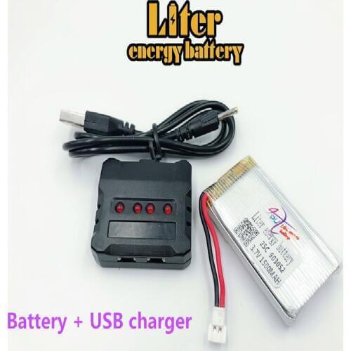 3.7V 1500mAh 25C Lipo Battery for Syma X5SW X5SC X5S X5SC-1 M18 H5P RC Quadcopter 3.7V 1500mAh 903052 battery for + USB charger