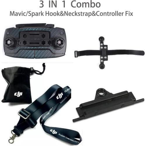 3in1 Kit Remote Control Joystick&Neck Lanyard Hanger Belt &Remote Controller Sling Strap Buckle Bracket Hook For DJI Mavic/Spark