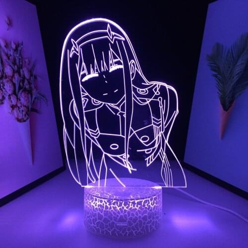 3D LED Night Light Darling In The Franxx Zero Two Figure Table Lamp for Bedroom Decor Light Anime Birthday Gift Zero Two Lamp