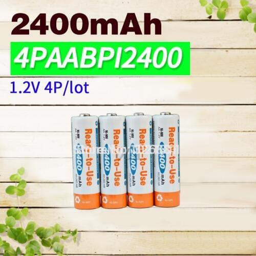 4pcs/lot AA 2400mAh 1.2V NI-MH rechargeable battery for high-end flashlights notebook mobile high quality
