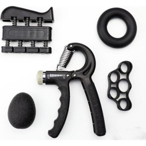 5pcs/Set Fitness Hand Grip Set Adjustable Power Strength Finger Trainer Forearm Muscle Workout Grip Ring Exerciser Gripper Ball