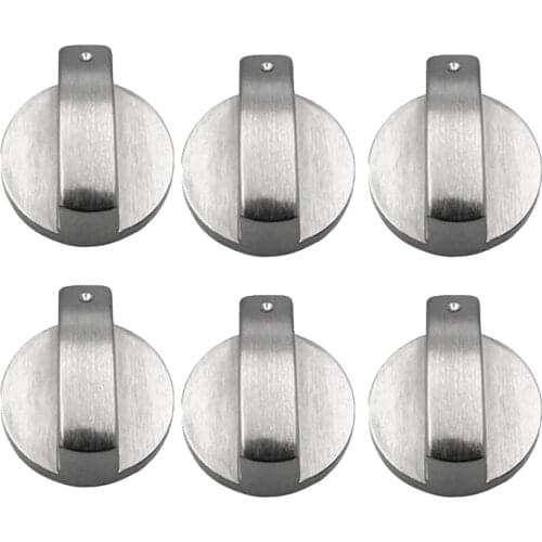 6Pcs Cooker Knobs,6mm Gas Stove Knobs Stove Replacement Metal Knobs Accessories for Kitchen Gas Oven Knobs