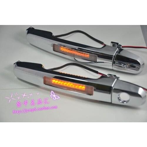 For Toyota Highlande 2009-2014 Accessories Car modification warning safety door handle LED lights,blue light and yellow light