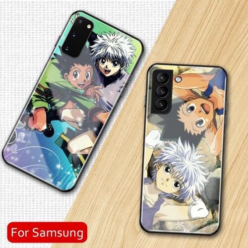 Tempered Glass Case GON FREECSS Killua Zoldyck Cover For Samsung S8 S9 S10 Note 8 9 10 S10e S20 S21FE plus Ultra Cover