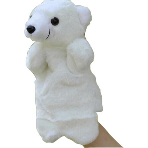 BOLAFYNIA Children Hand Puppet Toys white Polar bear infant baby kid plush Stuffed Toy for Christmas birthday gifts